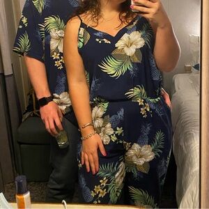 Floral Tropical Print jumpsuit